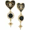 Buy 😍 INC International Concepts Gold-Tone Mixed Stone Color Evil Eye Heart Statement Earrings, Created For Macy's Black ❤️