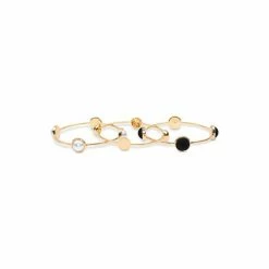 Cheapest 🔔 INC International Concepts Gold-Tone 3-Pc. Set Imitation Pearl & Colored Cap Bangle Bracelets, Created For Macy's Black 🥰 -International Concepts Sales unnamed file 1995