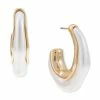 Wholesale 🔔 INC International Concepts Gold-Tone Color Sculptural J-Hoop Earrings, Created For Macy's White 😀 -International Concepts Sales unnamed file 1997