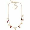 Outlet 👏 INC International Concepts Gold-Tone Multicolor Pavé LOVE & Shaky Charm Statement Necklace, 18 + 3 Extender, Created For Macy's ⌛ -International Concepts Sales unnamed file 2005