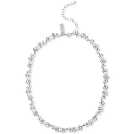 Buy β INC International Concepts Silver-Tone Crystal & Imitation Pearl Cluster All-Around Collar Necklace, 16 + 3 Extender, Created For Macy's π 3 Buy β INC International Concepts Silver-Tone Crystal & Imitation Pearl Cluster All-Around Collar Necklace, 16 + 3 Extender, Created For Macy's π