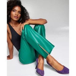 Promo 🌟 INC International Concepts Ade Samuel For INC 👩 Women's Pleather Straight-Leg Pant, Created For Macy's Irish Green 👍 -International Concepts Sales unnamed file 203