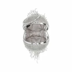 New 👏 INC International Concepts Fringe Ball Bangle Clutch, Created For Macy's Fringe Silver ✔️ -International Concepts Sales unnamed file 2034