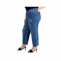 Wholesale 🌟 INC International Concepts Plus Size Cheetah-Print Destructed Wide-Leg 👖 Jeans, Created For Macy's Medium Indigo ⌛ -International Concepts Sales unnamed file 2040