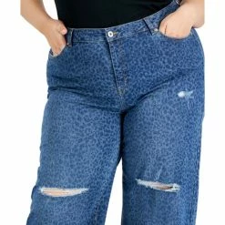 Wholesale 🌟 INC International Concepts Plus Size Cheetah-Print Destructed Wide-Leg 👖 Jeans, Created For Macy's Medium Indigo ⌛ -International Concepts Sales unnamed file 2041