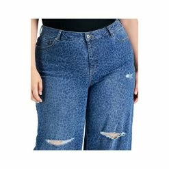 Wholesale 🌟 INC International Concepts Plus Size Cheetah-Print Destructed Wide-Leg 👖 Jeans, Created For Macy's Medium Indigo ⌛ -International Concepts Sales unnamed file 2042