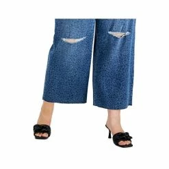 Wholesale 🌟 INC International Concepts Plus Size Cheetah-Print Destructed Wide-Leg 👖 Jeans, Created For Macy's Medium Indigo ⌛ -International Concepts Sales unnamed file 2043
