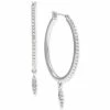 Cheapest 🛒 INC International Concepts Silver-Tone Pavé Marquise Bead Charm Hoop Earrings, Created For Macy's 👍 -International Concepts Sales unnamed file 2072