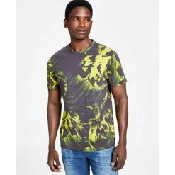 Budget 💯 INC International Concepts Men's Henry Classic-Fit Abstract Floral Graphic T-Shirt, Created For Macy's Lentil Sprout 🔥