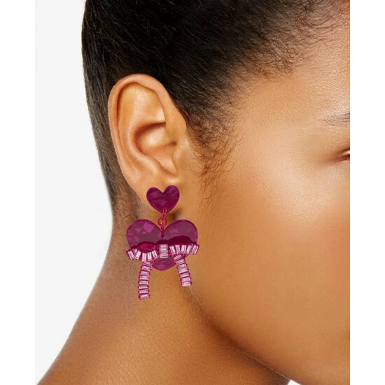 Flash Sale β¨ INC International Concepts Fuchsia-Tone Baguette Stone Bow Heart Drop Earrings, Created For Macy's Red π 4 Flash Sale β¨ INC International Concepts Fuchsia-Tone Baguette Stone Bow Heart Drop Earrings, Created For Macy's Red π - Image 2