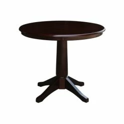 Outlet 🧨 International Concepts 36 Round Top Pedestal Table - 28.9H Honey Brown ✔️