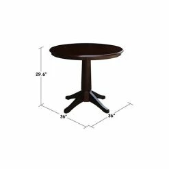 Outlet 🧨 International Concepts 36 Round Top Pedestal Table - 28.9H Honey Brown ✔️ -International Concepts Sales unnamed file 2153