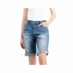 New 🎉 INC International Concepts Curvy Mid Rise Ripped Bermuda Shorts, Created For Macy's Medium Indigo 🎉 -International Concepts Sales unnamed file 2165