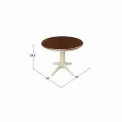 Best Pirce 🔥 International Concepts 36 Round Top Pedestal Table - 28.9H Dark Brown 🤩 -International Concepts Sales unnamed file 2172