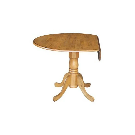 Promo π― International Concepts 42 Round Dual Drop Leaf Pedestal Table Brown π 4 Promo π― International Concepts 42 Round Dual Drop Leaf Pedestal Table Brown π - Image 2