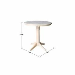 New ❤️ International Concepts 36 Round Top Pedestal Table - 34.9H Cream 🔥 -International Concepts Sales unnamed file 2187