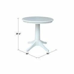 Buy 😉 International Concepts 30 Round Top Pedestal Table- 28.9H White ⭐ -International Concepts Sales unnamed file 2210