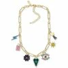 Top 10 💯 INC International Concepts Tri-Tone Mixed Stone Charm Statement Necklace, 17 + 3 Extender, Created For Macy's Gold ✔️ -International Concepts Sales unnamed file 2225