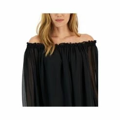 Deals 🧨 INC International Concepts 👩 Women's Off-The-Shoulder Top, Created For Macy's Deep Black 🛒 -International Concepts Sales unnamed file 2230