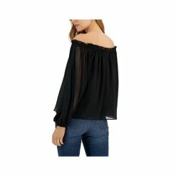 Deals 🧨 INC International Concepts 👩 Women's Off-The-Shoulder Top, Created For Macy's Deep Black 🛒 -International Concepts Sales unnamed file 2231