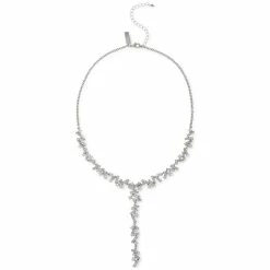 Cheap 😀 INC International Concepts Silver-Tone Pavé & Imitation Pearl Stick Lariat Necklace, 18 + 3 Extender, Created For Macy's Crystal 🛒