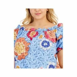 Outlet 🥰 INC International Concepts Plus Size Cotton Off-The-Shoulder Top, Created For Macy's Deeta Batik 🔔 -International Concepts Sales unnamed file 2246