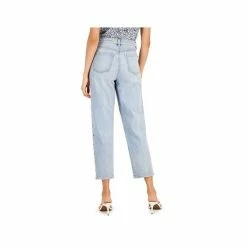 Deals ✨ INC International Concepts 👩 Women's High Rise Studded Cropped Mom 👖 Jeans, Created For Macy's Light Indigo 😀 -International Concepts Sales unnamed file 2248