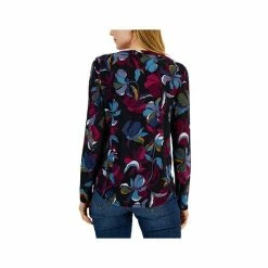 Buy 😀 INC International Concepts 👩 Women's Printed Long-Sleeve Zip-Pocket Top, Created For Macy's Zoey Garden 🌟 -International Concepts Sales unnamed file 2280
