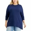 Wholesale 🌟 INC International Concepts Plus Size Side-Slit Tunic, Created For Macy's Indigo Sea ⌛