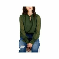 Budget ⭐ INC International Concepts 👩 Women's Clip-Dot Tie-Neck Blouse, Created For Macy's Port 🔔 -International Concepts Sales unnamed file 2308