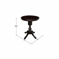 Wholesale 🎉 International Concepts 30 Round Top Pedestal Table- 34.9H Black 🔥 -International Concepts Sales unnamed file 2371