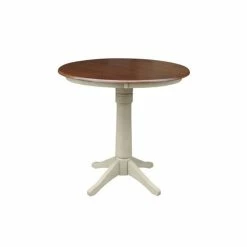 Budget β¨ International Concepts 36 Round Top Pedestal Table - 34.9H Dark Brown π€©