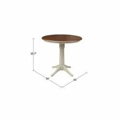 Budget ✨ International Concepts 36 Round Top Pedestal Table - 34.9H Dark Brown 🤩 -International Concepts Sales unnamed file 2377