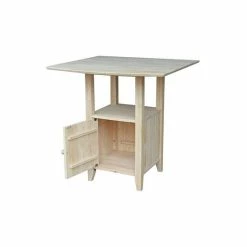 Hot Sale 🔔 International Concepts Dual Drop Leaf Bistro Table - Bar Height - With Storage No Color 😉 -International Concepts Sales unnamed file 2402