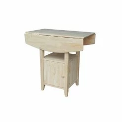 Hot Sale 🔔 International Concepts Dual Drop Leaf Bistro Table - Bar Height - With Storage No Color 😉 -International Concepts Sales unnamed file 2403