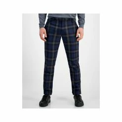 New 🛒 INC International Concepts Men's Slim-Fit Shadow Plaid Suit Pants, Created For Macy's Navy Combo 🔔 -International Concepts Sales unnamed file 2416
