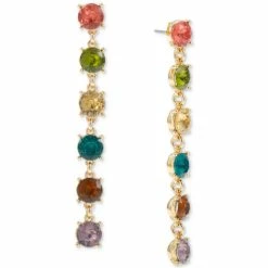 Best Pirce ✨ INC International Concepts Gold-Tone Multicolor Stone Linear Drop Earrings, Created For Macy's ⭐