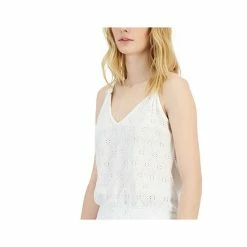 New 😍 INC International Concepts 👩 Women's Sleeveless Eyelet Knit V-Neck Top, Created For Macy's First Blush 🥰 -International Concepts Sales unnamed file 2459