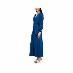 Brand new ✔️ INC International Concepts 👩 Women's Surplice-Neck Smocked-Cuff Maxi 👗 Dress, Created For Macy's Aqua Lake ✨ -International Concepts Sales unnamed file 2493