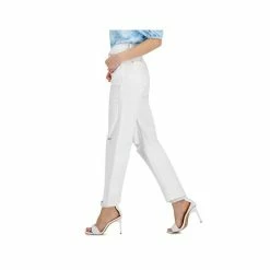 Discount ⌛ INC International Concepts 👩 Women's High Rise Ripped Straight-Leg 👖 Jeans, Created For Macy's White ❤️ -International Concepts Sales unnamed file 2529