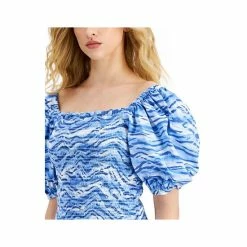 Promo 💯 INC International Concepts 👩 Women's Tiger Stripe Printed Smocked Top, Created For Macy's Talia Tiger 🎉 -International Concepts Sales unnamed file 2546