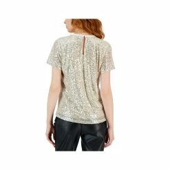 Cheapest ❤️ INC International Concepts 👩 Women's Sequin T-Shirt, Created For Macy's Champagne 😉 -International Concepts Sales unnamed file 2569