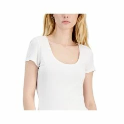 Discount 🛒 INC International Concepts 👩 Women's Scoop Neck T-Shirt, Created For Macy's Bright White ⌛ -International Concepts Sales unnamed file 2585