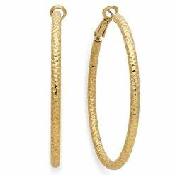 Cheapest ⌛ INC International Concepts Medium Textured Hoop Earrings, 2, Created For Macy's Gold 🤩