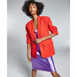 Cheapest 👏 INC International Concepts Ade Samuel For INC 👩 Women's Oversized Blazer, Created For Macy's Fiery Red 👍