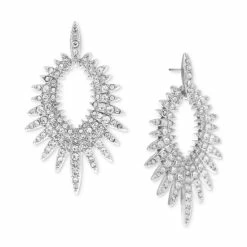Best Sale 𧨠INC International Concepts Silver-Tone PavΓ© Starburst Doorknocker Drop Earrings, Created For Macy's π