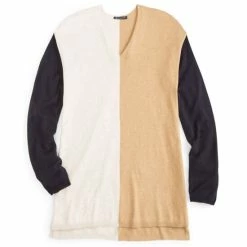 Cheap ⭐ INC International Concepts 👩 Women's Colorblocked Step-Hem Tunic Sweater, Created For Macy's Grey Combo 🧨 -International Concepts Sales unnamed file 2679