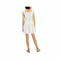 Hot Sale 🎉 INC International Concepts 👩 Women's Eyelet 👗 Dress, Created For Macy's Bright White 🌟 -International Concepts Sales unnamed file 2682