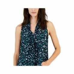 Hot Sale 🔔 INC International Concepts 👩 Women's Printed Tie-Neck Blouse, Created For Macy's Ina Ikat B ✔️ -International Concepts Sales unnamed file 2710