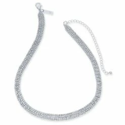 Best reviews of β INC International Concepts Rhinestone Mesh Statement Necklace, 15 + 4 Extender, Created For Macy's Silver β